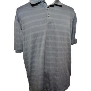Mens Size XL Polo Golf Striped Gray Short Sleeve Polyester Collared Shirt Bolle